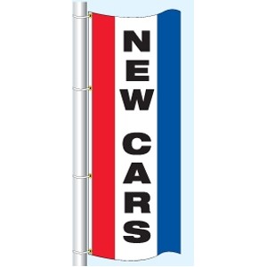 Single Faced Stock Message Free Flying Drape Flag (New Cars)