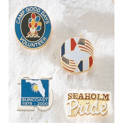 Series 3850 Economical Brass CloisEpoxy Lapel Pin (Up to 3/4")