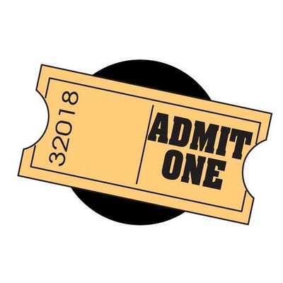 Admit One Ticket Acrylic Coaster w/Felt Back