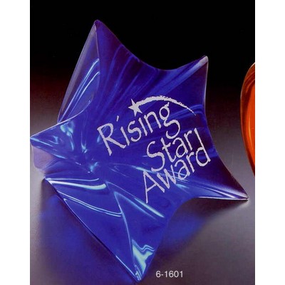 5"x4-1/8"x4-1/2" Acrylic Tinted Elongated Star Award
