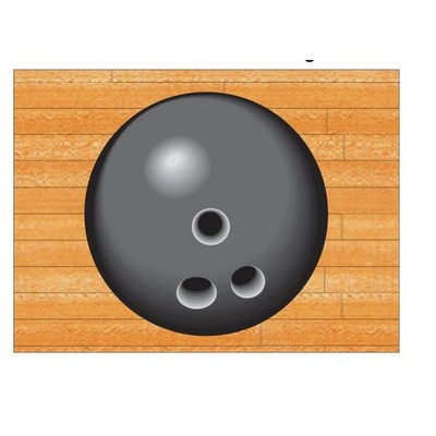 Gray Bowling Ball Rectangle Badge w/ Bar Pin (2 1/2"x3 1/2")