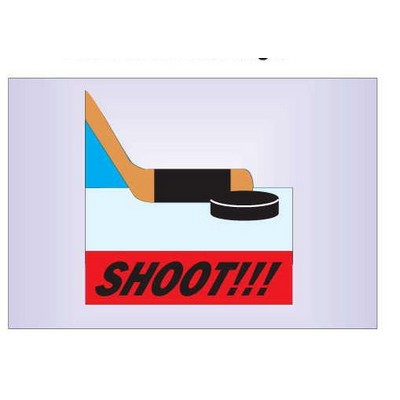Hockey Puck & Stick Metal Rectangle Photo Magnet (2"x3")