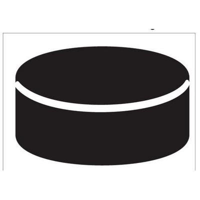 Hockey Puck Rectangle Badge w/ Bar Pin (2"x3")