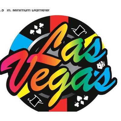 Las Vegas Poker Chip Acrylic Coaster w/Felt Back