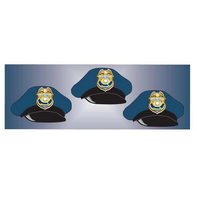 Police Cap Panoramic Badge w/ Bar Pin