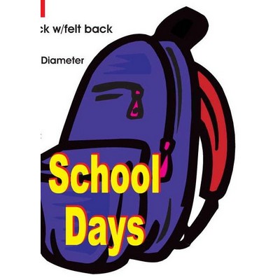 School Days Backpack Acrylic Coaster w/Felt Back