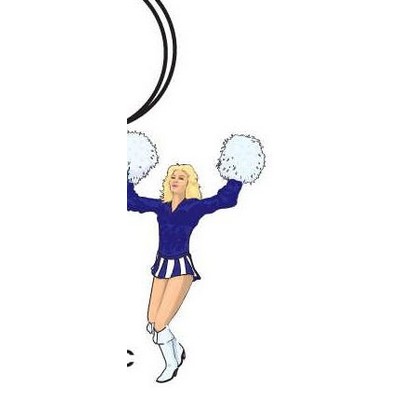 Cheerleader Keychain w/Mirrored Back (2 Square Inch)