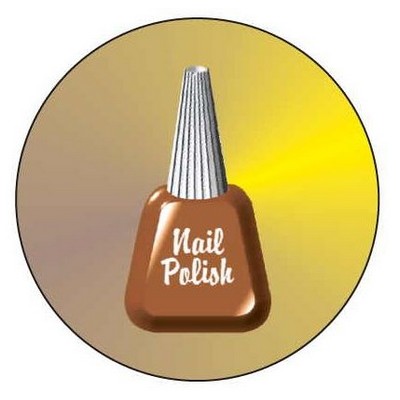 Nail Polish Round Metal Photo Magnet (2 1/2")