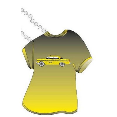 Taxicab Promotional T Shirt Key Chain w/ Black Back (4 Square Inch)