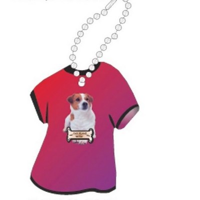 Jack Russell Terrier T Shirt Key Chain w/ Black Back (4 Square Inch)