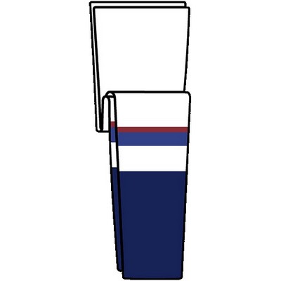 Vancouver Pro Series White & Navy Blue Home Socks w/Red & Royal Blue Stripes