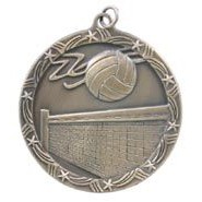 Medal, "Volleyball" Shooting Star - 2-1/2" Dia.