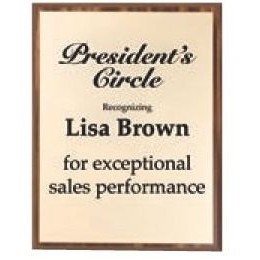 Budget Walnut Finish Plaque