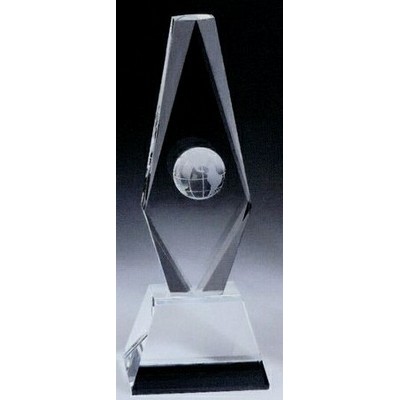 Medium Crystal Diamond Globe Award (3-1/8"x2-3/8"x8¼")