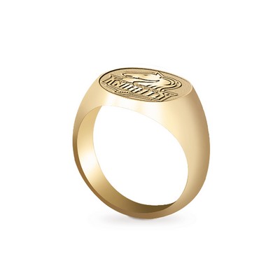 Stock Oval Men's Gold Ring