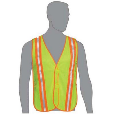 Lime Mesh Safety Vest w/ 2-Tone Stripes
