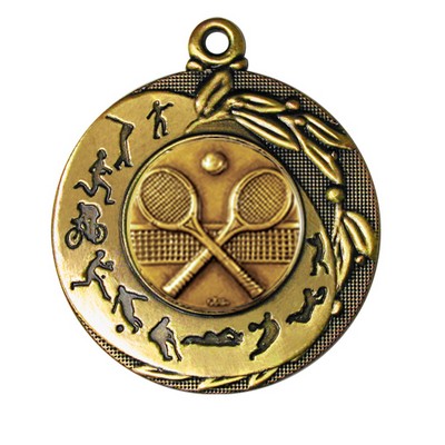 Stock Sport Silhouettes 2" Medal- Tennis