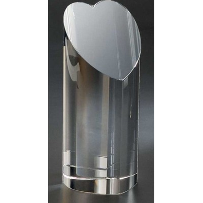 Heart Champion Optic Crystal Award (3"x 7")