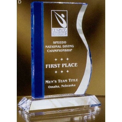 Blue Stripe/Clear Crystal Award