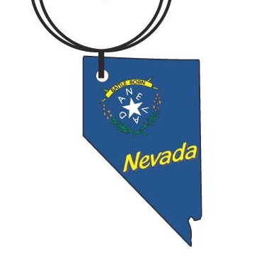 Nevada Battle Born Key Chain w/Clear Mirrored Back (10 Square Inch)