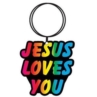 Jesus Loves You Executive Keychain w/Mirrored Back (10 Square Inch)