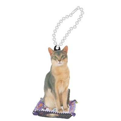 Abyssinian Cat Promotional Key Chain w/ Black Back (10 Square Inch)