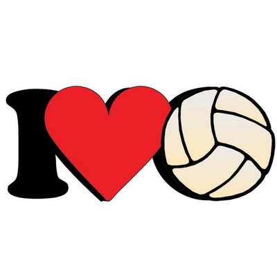 I Love Volleyball Maxi Magnet (3 Square Inch)