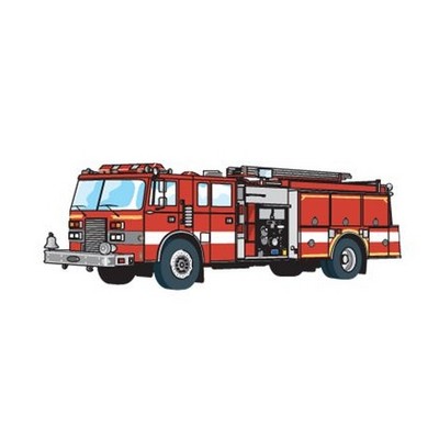 Fire Truck Promotional Magnet w/ Strip Magnet (10 Square Inch)