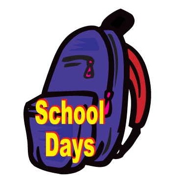 School Days Backpack Promotional Magnet w/ Strip Magnet (10 Square Inch)
