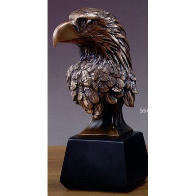 Bronze Finish Medium Eagle Head Trophy w/Layered Feathers (3.5"x9")