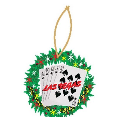 Spades Royal Flush Wreath Ornament w/ Black Back (10 Square Inch)