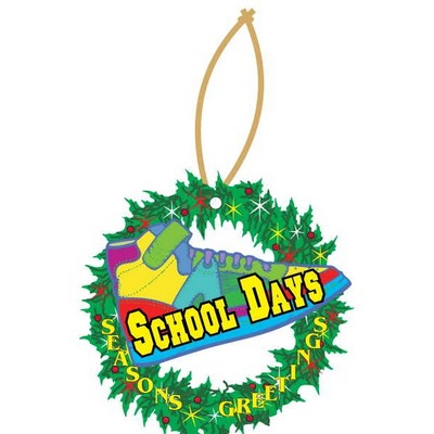 School Days Shoe Wreath Ornament w/ Mirrored Back (2 Square Inch)
