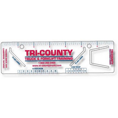 .020 Clear Plastic Logbook Ruler, Stock Shape LBR6 (2"x7.13"), Spot Color