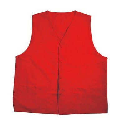 Poly Cotton Twill Button Front Vest
