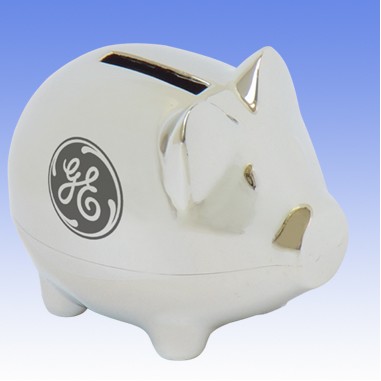 Small Chrome Piggy Bank