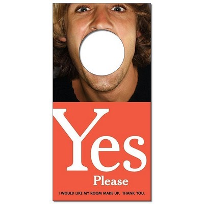 Open Handle Door Hanger - 4 x 8 Rectangular Shape 1.875" Hole & Square Corners - UV-Coated - 14p