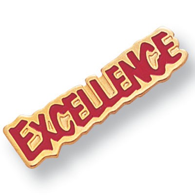 Etched Enameled School Excellence Pin
