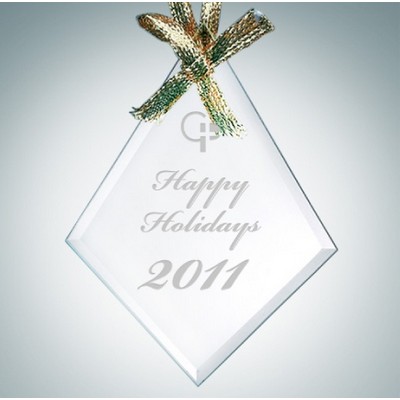 Beveled Diamond Jade Glass Ornament