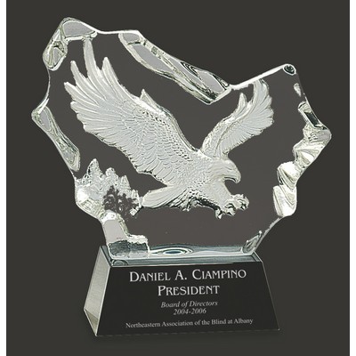 Eagle in Flight Crystal Award - 7'' H