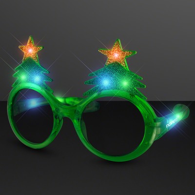 Light Up Christmas Tree Sunglasses - PRINTED