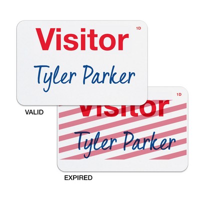 TEMPbadge Adhesive Expiring Visitor Badges, Hand-Writable, Visitor
