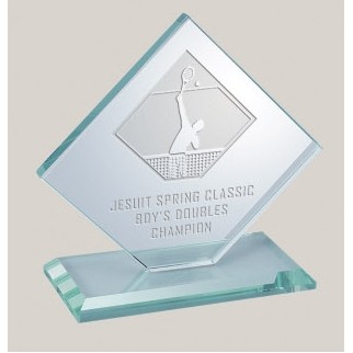 5" Square Diamond Glass Award