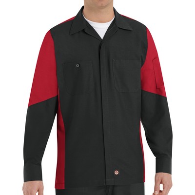 Red Kap® Men's Long Sleeve Two-Tone Crew Shirt