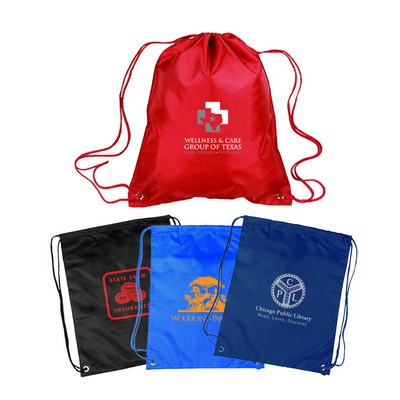 PromoCinch Polyester Drawstring Tote Bag