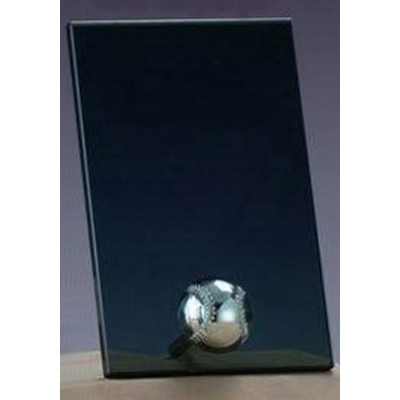 Silver Basketball Smoked Glass Plaque (5"x7.5")