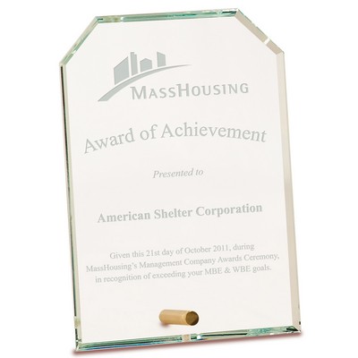 Elegant Clipped Corner Rectangle Glass Award
