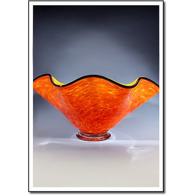 Sun Fire Art Glass Bowl w/o Marble Base (10"x5")