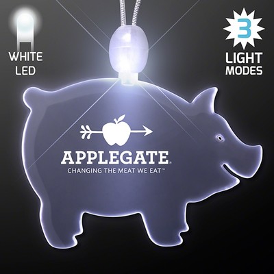 Acrylic Pig Shape Necklace with White LED - PRINTED