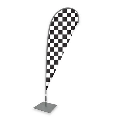 Checkered Teardrop Flags 8x2.5 Foot