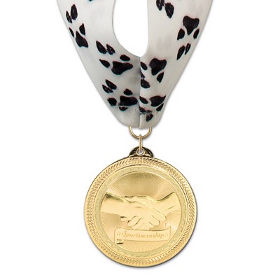 Sportsmanship Brite Laser Medal w/Stock Millennium Neck Ribbon (2")